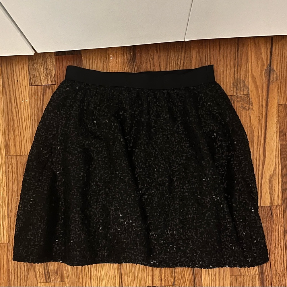 Black Sequin Girls Skirt